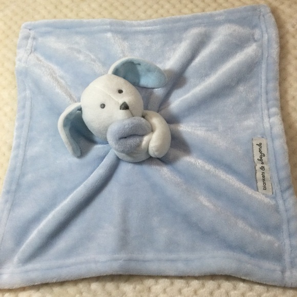 Blankets and Beyond White Blue Plush Bunny Rabbit Lovey Security Blanket Toy - Picture 2 of 9